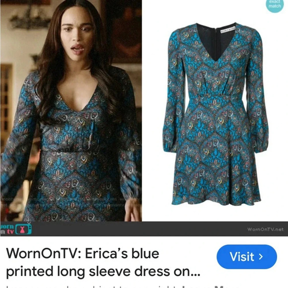 Alice + Olivia Cary Mini Dress in Ornate Multi size 12 - Picture 8 of 12